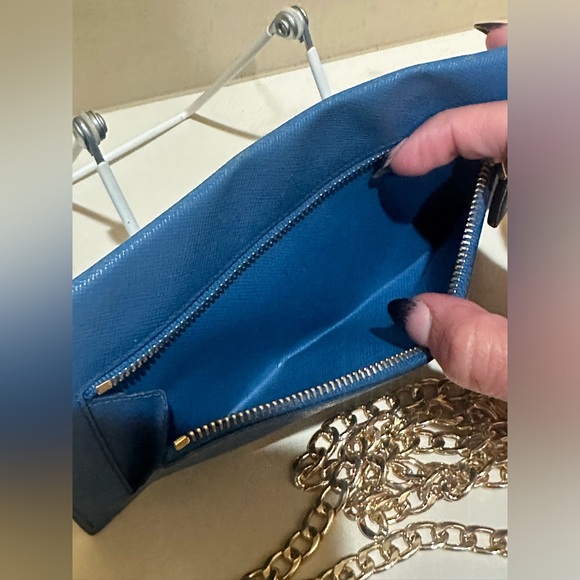 COPY - Prada Vitello Grain Blue Envelope Wallet w/unbranded Chain - Picture 8 of 14